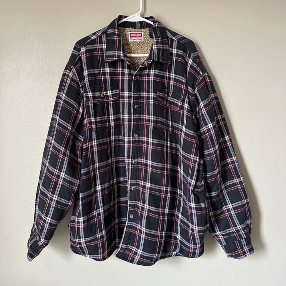 Wrangler Jacket Mens 2XL XXL Outdoor Coat Sherpa Lined Rancher Gorpcore Plaid